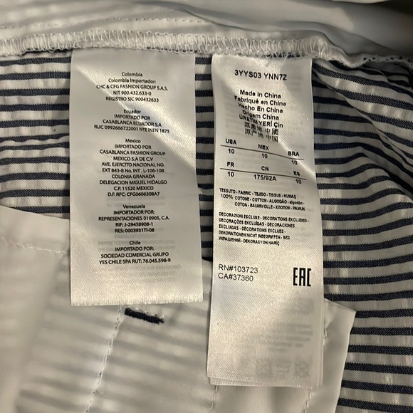 Armani Exchange Striped Cotton Shorts Size 10 - Picture 15 of 15